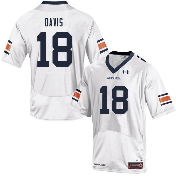 Men's Auburn Tigers #18 Dematrius Davis White 2021 College Stitched Football Jersey
